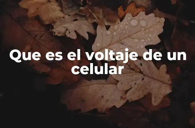 Que es el Voltaje de un Celular