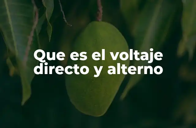 Que es el Voltaje Directo y Alterno
