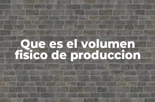 Que es el Volumen Fisico de Produccion