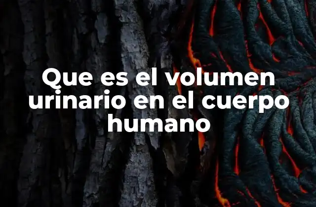 Que es el Volumen Urinario en el Cuerpo Humano