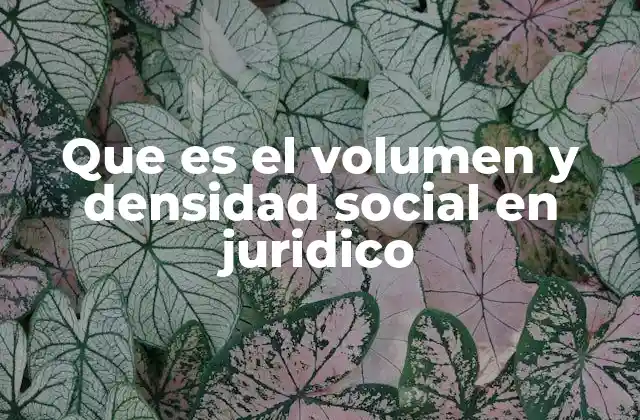 Que es el Volumen y Densidad Social en Juridico