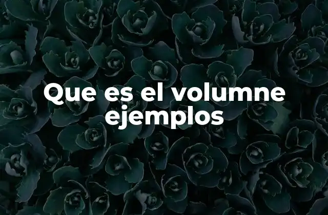 Que es el Volumne Ejemplos