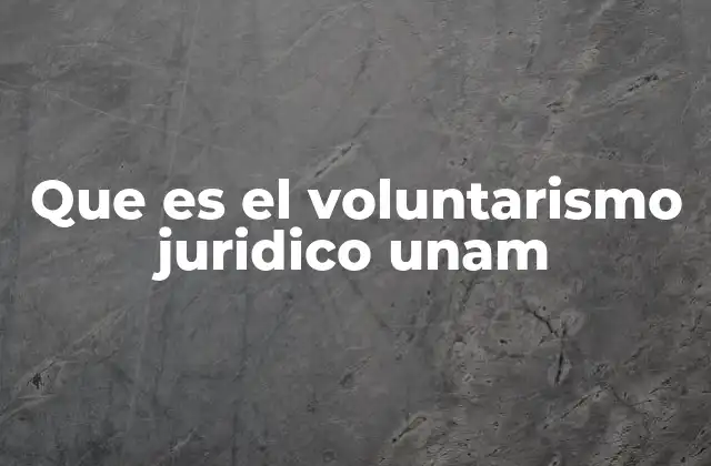 Que es el Voluntarismo Juridico Unam