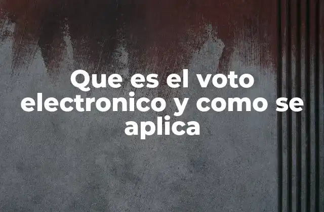 Que es el Voto Electronico y como Se Aplica