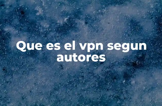 Que es el Vpn Segun Autores