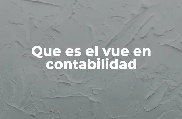 Que es el Vue en Contabilidad