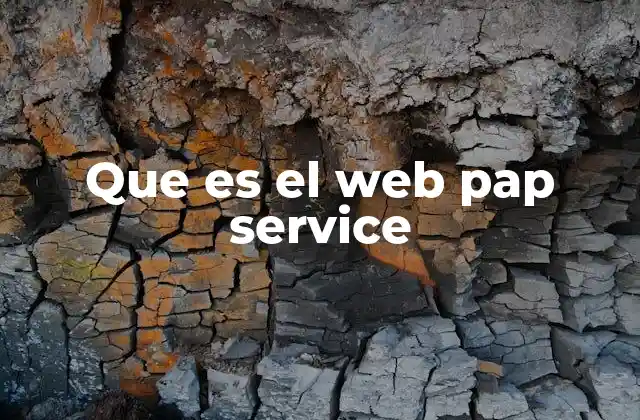 Que es el Web Pap Service