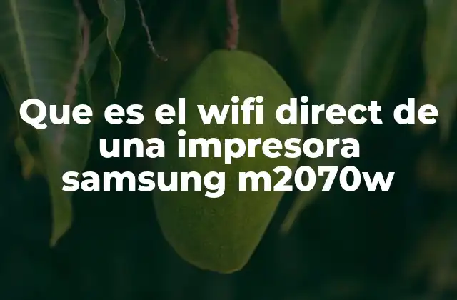 Que es el Wifi Direct de una Impresora Samsung M2070w
