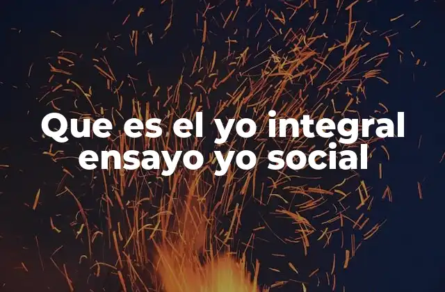 Que es el Yo Integral Ensayo Yo Social