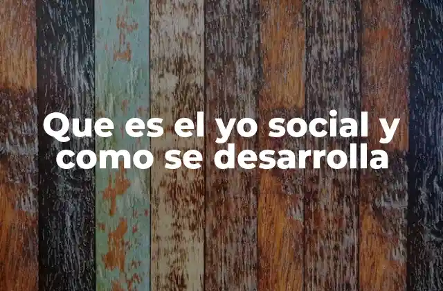 Que es el Yo Social y como Se Desarrolla