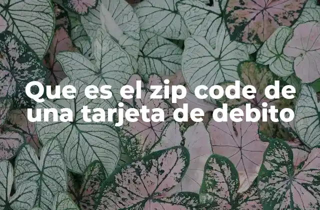 Que es el Zip Code de una Tarjeta de Debito