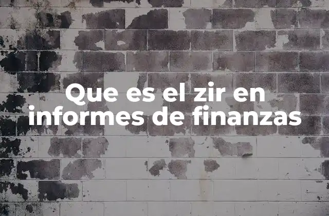 Que es el Zir en Informes de Finanzas