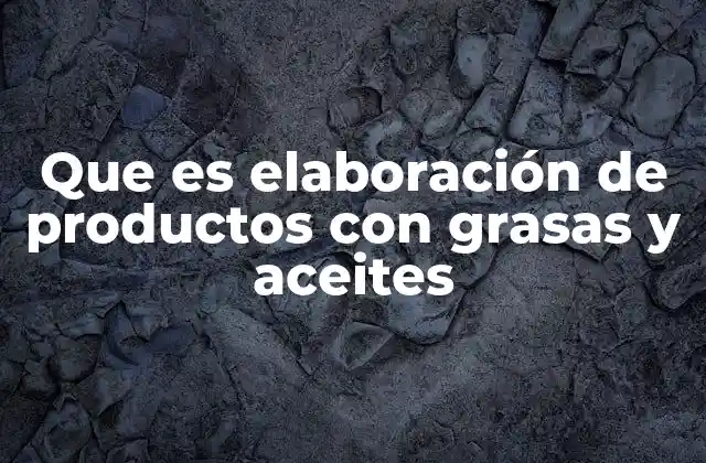 El rol esencial de las grasas y aceites en la industria alimentaria