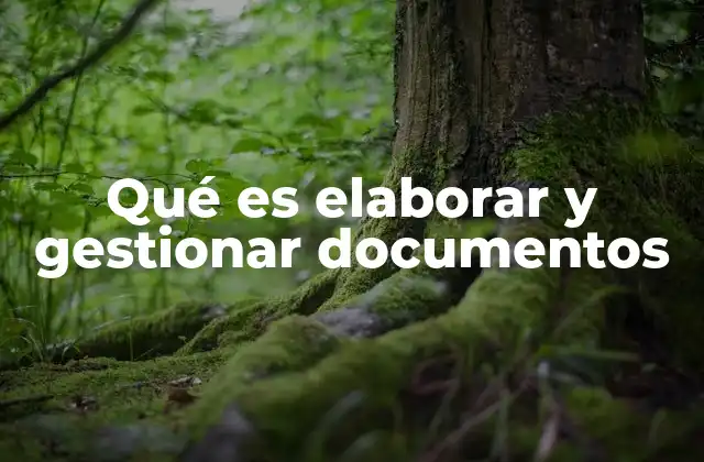 Qué es Elaborar y Gestionar Documentos
