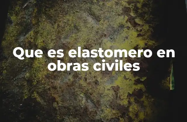 Que es Elastomero en Obras Civiles
