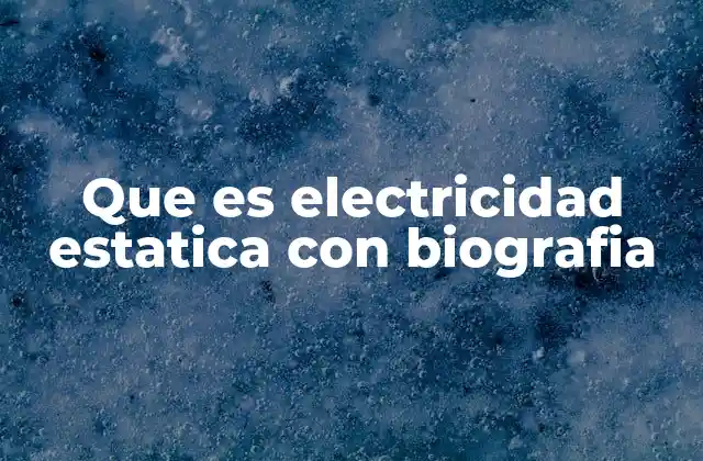 Que es Electricidad Estatica con Biografia