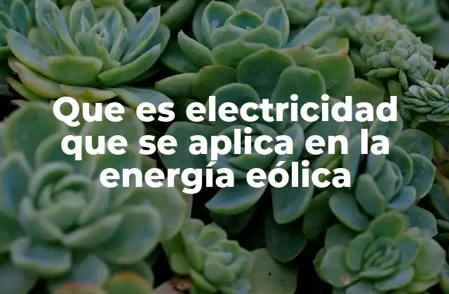 Que es Electricidad que Se Aplica en la Energía Eólica