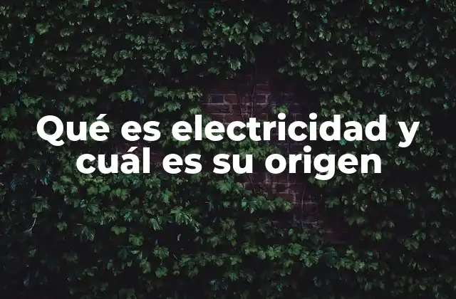 Qué es Electricidad y Cuál es Su Origen