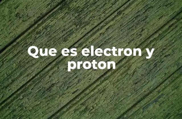Que es Electron y Proton