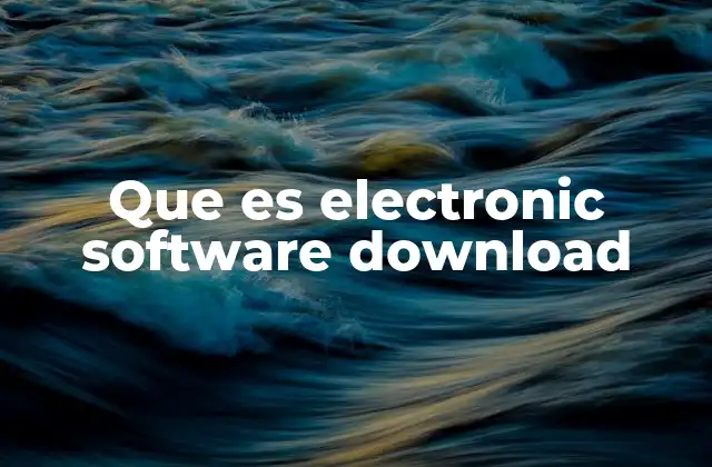 Que es Electronic Software Download