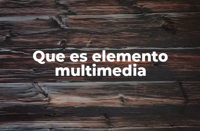 Que es Elemento Multimedia