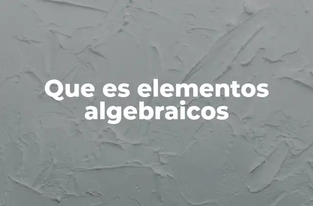 Que es Elementos Algebraicos