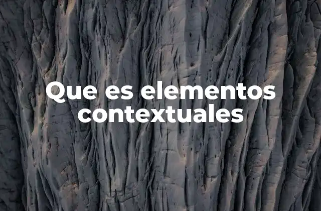 Que es Elementos Contextuales
