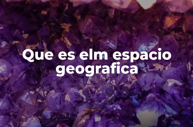 Que es Elm Espacio Geografica