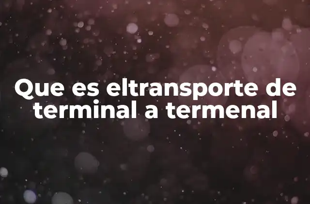 Que es Eltransporte de Terminal a Termenal