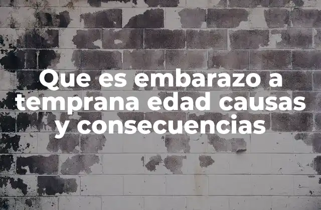 Que es Embarazo a Temprana Edad Causas y Consecuencias