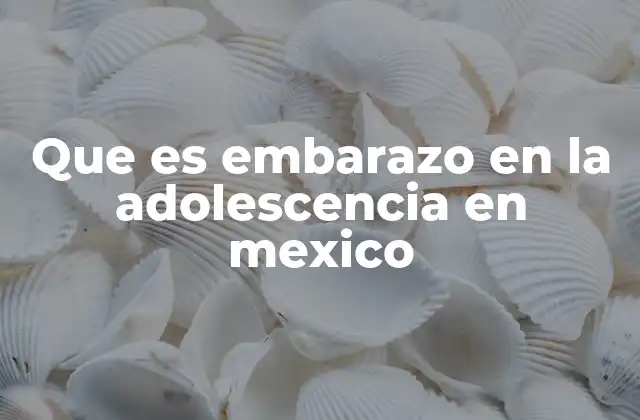 Que es Embarazo en la Adolescencia en Mexico
