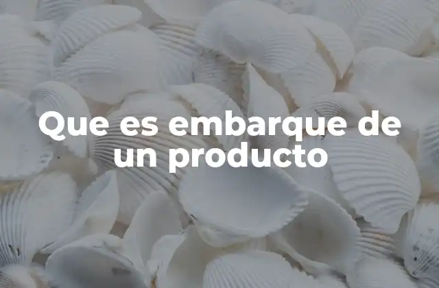 Que es Embarque de un Producto