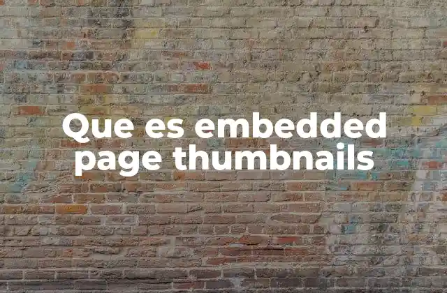 Que es Embedded Page Thumbnails