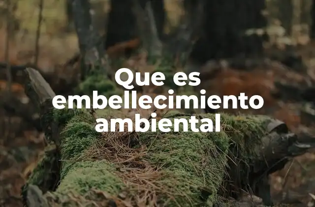 Que es Embellecimiento Ambiental