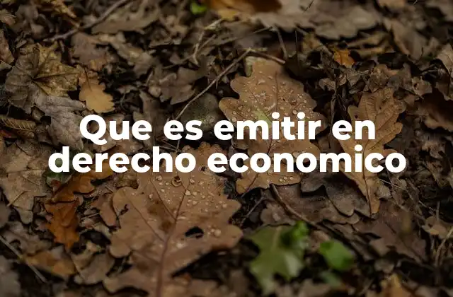 Que es Emitir en Derecho Economico