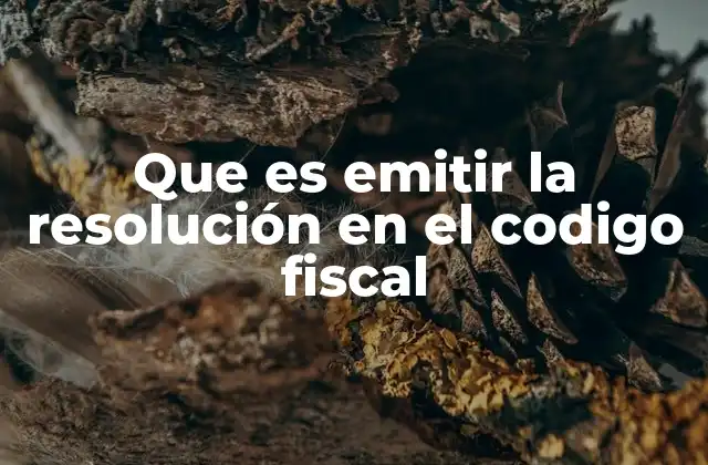 Que es Emitir la Resolución en el Codigo Fiscal