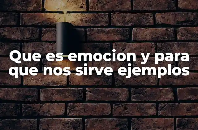 Que es Emocion y para que Nos Sirve Ejemplos