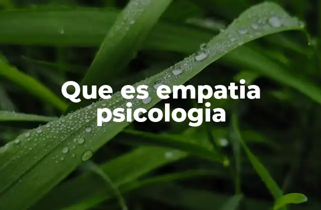 Que es Empatia Psicologia