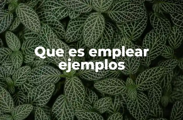 Que es Emplear Ejemplos