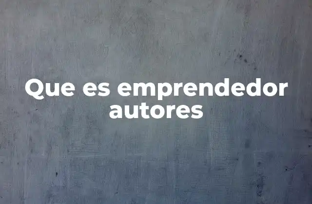 Que es Emprendedor Autores