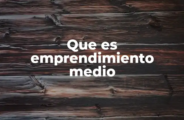 Características del emprendimiento medio