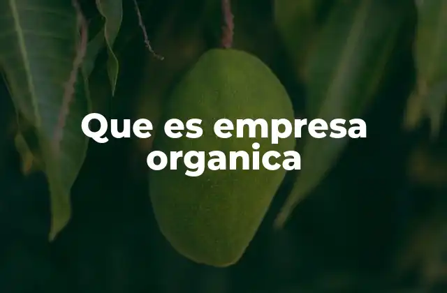 Que es Empresa Organica