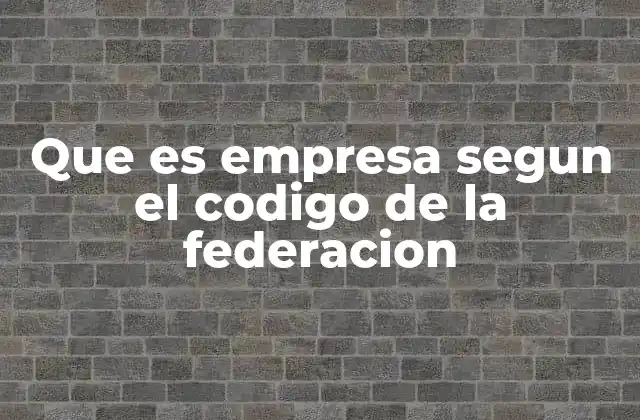 Que es Empresa Segun el Codigo de la Federacion