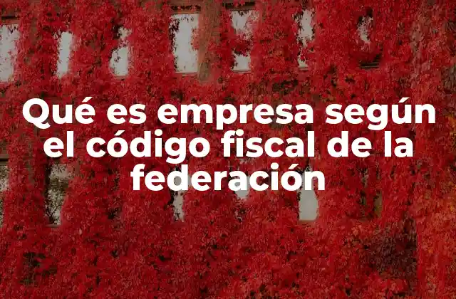 Qué es Empresa según el Código Fiscal de la Federación