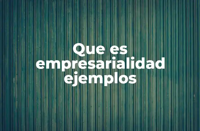 Que es Empresarialidad Ejemplos