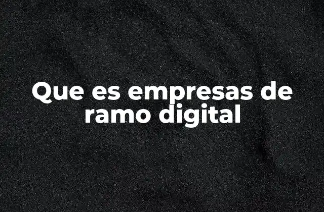 Que es Empresas de Ramo Digital