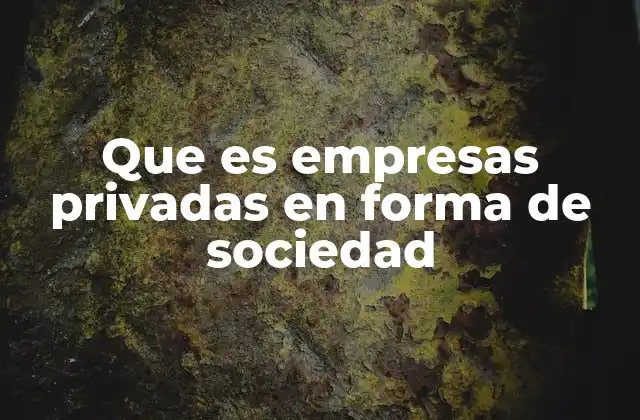 Que es Empresas Privadas en Forma de Sociedad