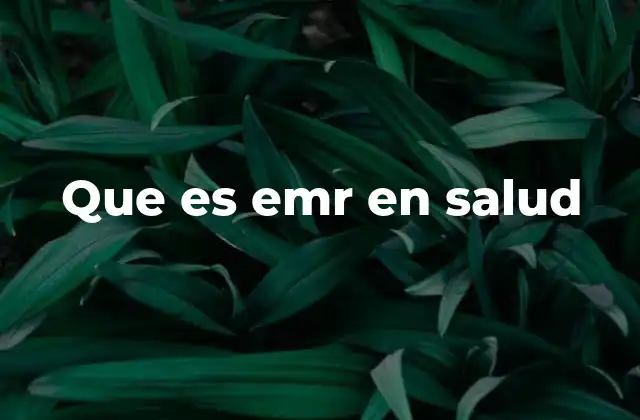 Que es Emr en Salud