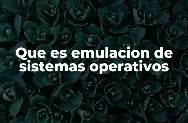Que es Emulacion de Sistemas Operativos