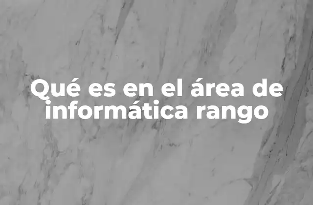 Qué es en el Área de Informática Rango